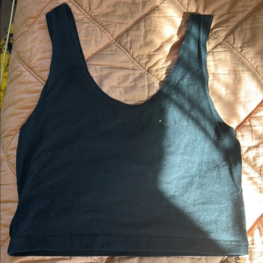 Black Crop Fitted Crop Top